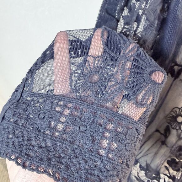 Lane Bryant 18/20 Navy Blue Floral Lace Duster - Picture 10 of 12